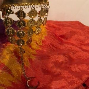 Gypsy/Belly Dance Bracelet w/ Ring, Coins